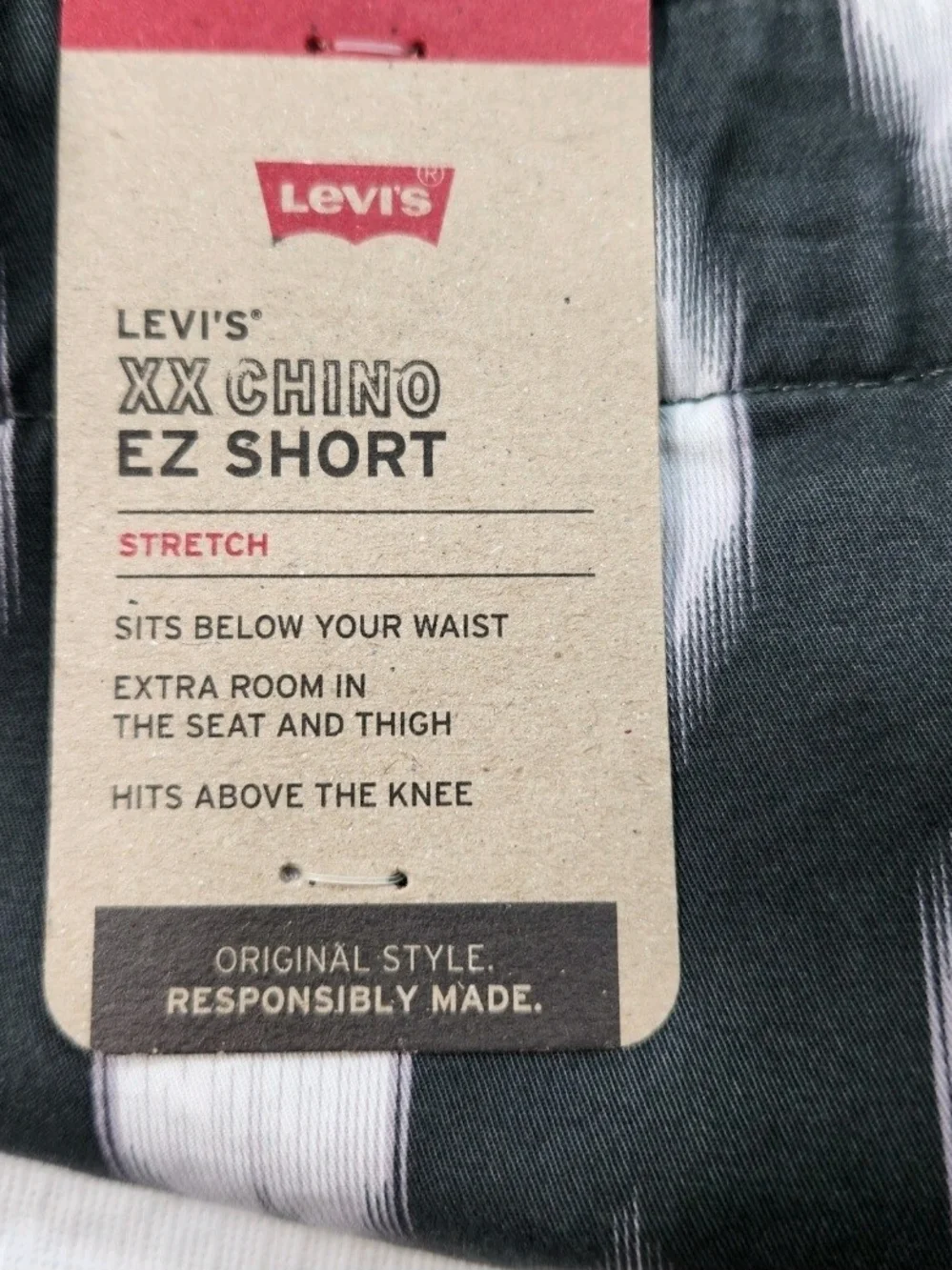 Levi's Men's  Short Size XL XX Chino EZ Stretch Geometric Gray Shorts NWT 04 - Picture 9 of 9